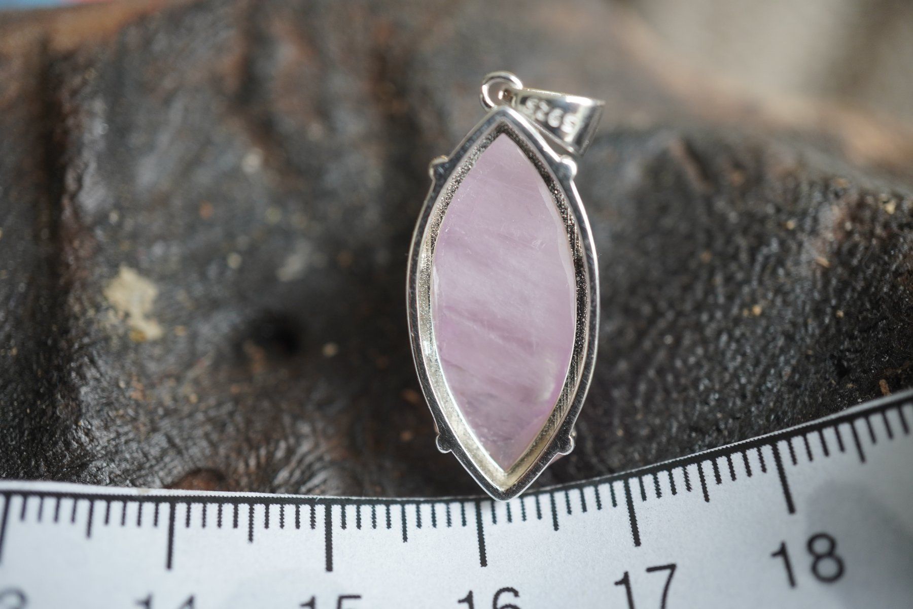 Anhänger: Kunzit  Navette   Anhänger Rosa   925 Silber – Neu und originalverpackt aus Balgach von top_silver 3