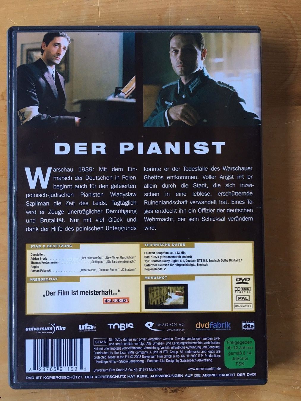 Alle DVDs: Der Pianist by Roman Polanski – Gebraucht aus Muttenz von Golden_Times 1