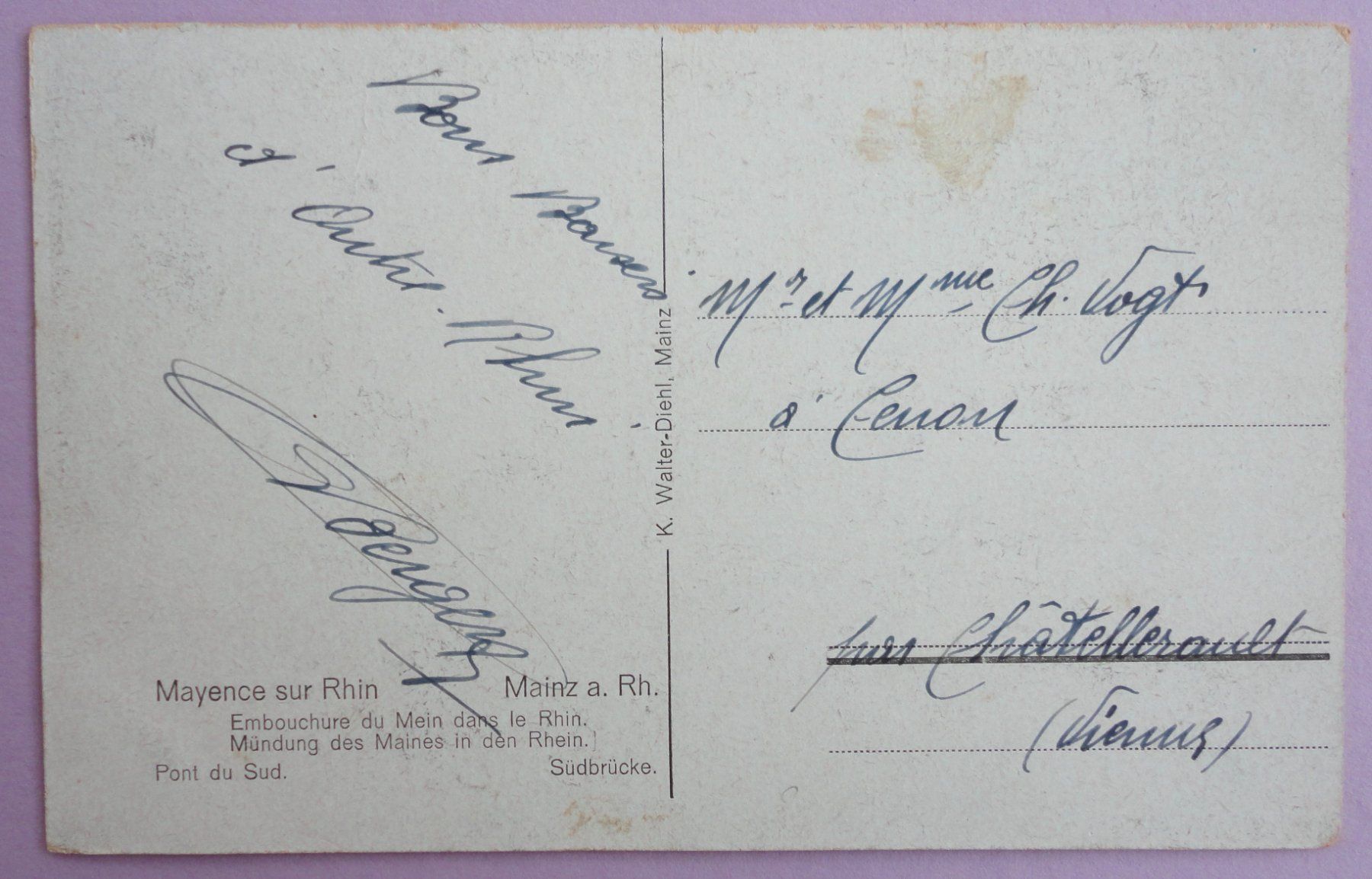 Cartoline postali: Mayence sur Rhin – Difettoso da Fétigny venduto da Billy2miny 1