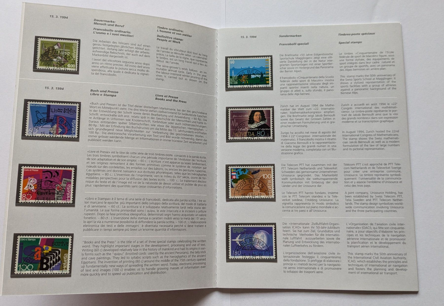 Tutti i francobolli: PTT Carnet de timbres 1994 – Nuovo (secondo la descrizione) da Estévenens venduto da Rockingirl 1