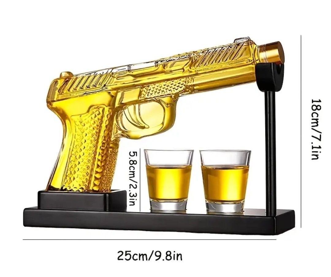 Schweizer Armee Stichwaffen: Originelle Whisky Schnaps Likör Flasche Form einer Pistole – Neu und originalverpackt aus Pfäfers von Padj 2