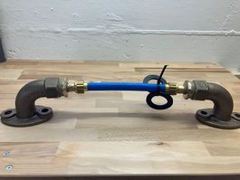 2 Wasserzähler - Bögen 1 1/4" für Wasseruhr (Nussbaum)