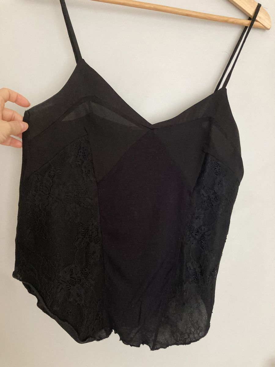 Zara Tops: Zara Spitzen-Top, Gr. M schwarz – Neu (gemäss Beschreibung) aus Schlieren von cotopaxi06