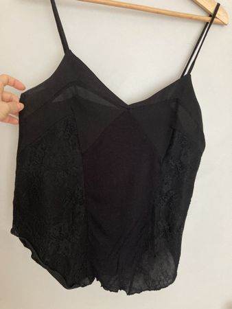 Zara Spitzen-Top, Gr. M schwarz