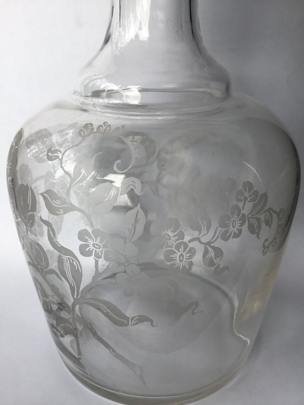 Karaffen: Glas-Karaffe mit Jugendstil-Motiv / antik – Gebraucht aus Eggersriet von Wiese61 4