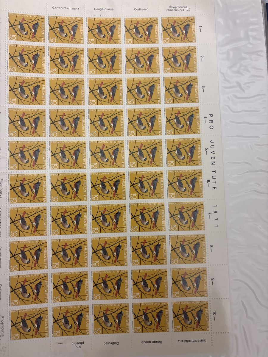 Alle Briefmarken: Pro Juventute Briefmarken 1971, Gartenrotschwanz – Gebraucht aus Geroldswil von Fiury