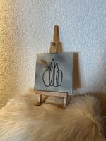 Tableau brodé sur toile décor vase