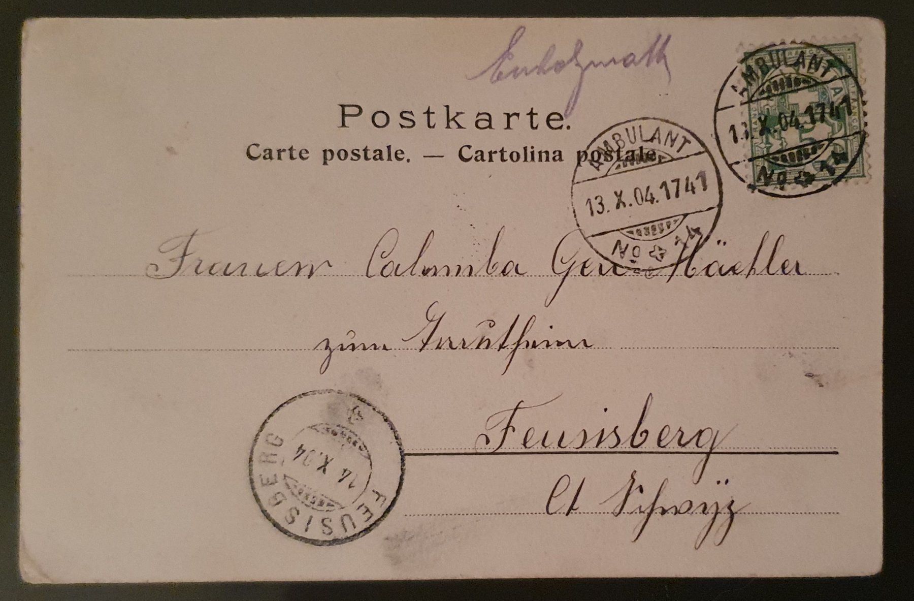 Cartoline postali: Gruss aus Escholzmatt 1904 – Usato da Kreuzlingen venduto da Rschweiz1 1