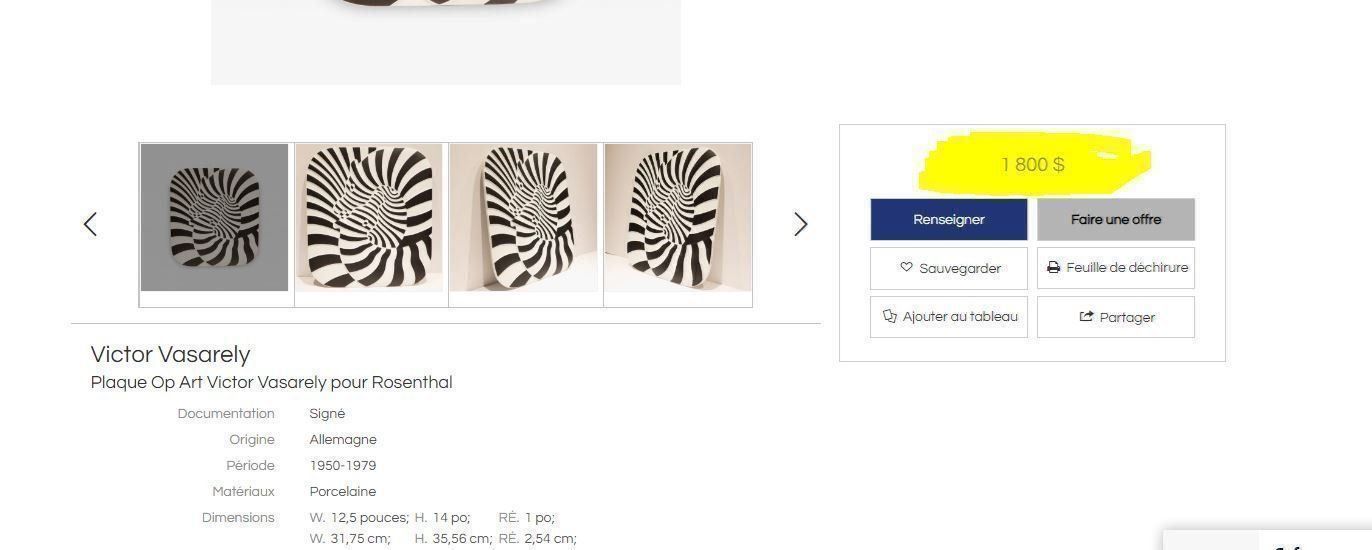 Tutte le decorazioni: V. Vasarely pour Rosenthal éd. limitée – Nuovo (secondo la descrizione) da Lausanne venduto da gmax8995 6