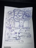 Original Handzeichnung mit Kugelschreiber auf Papier