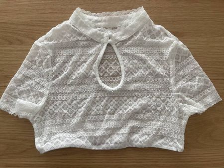 Oktoberfest Dirndlbluse weiss Spitze ca. Gr. S