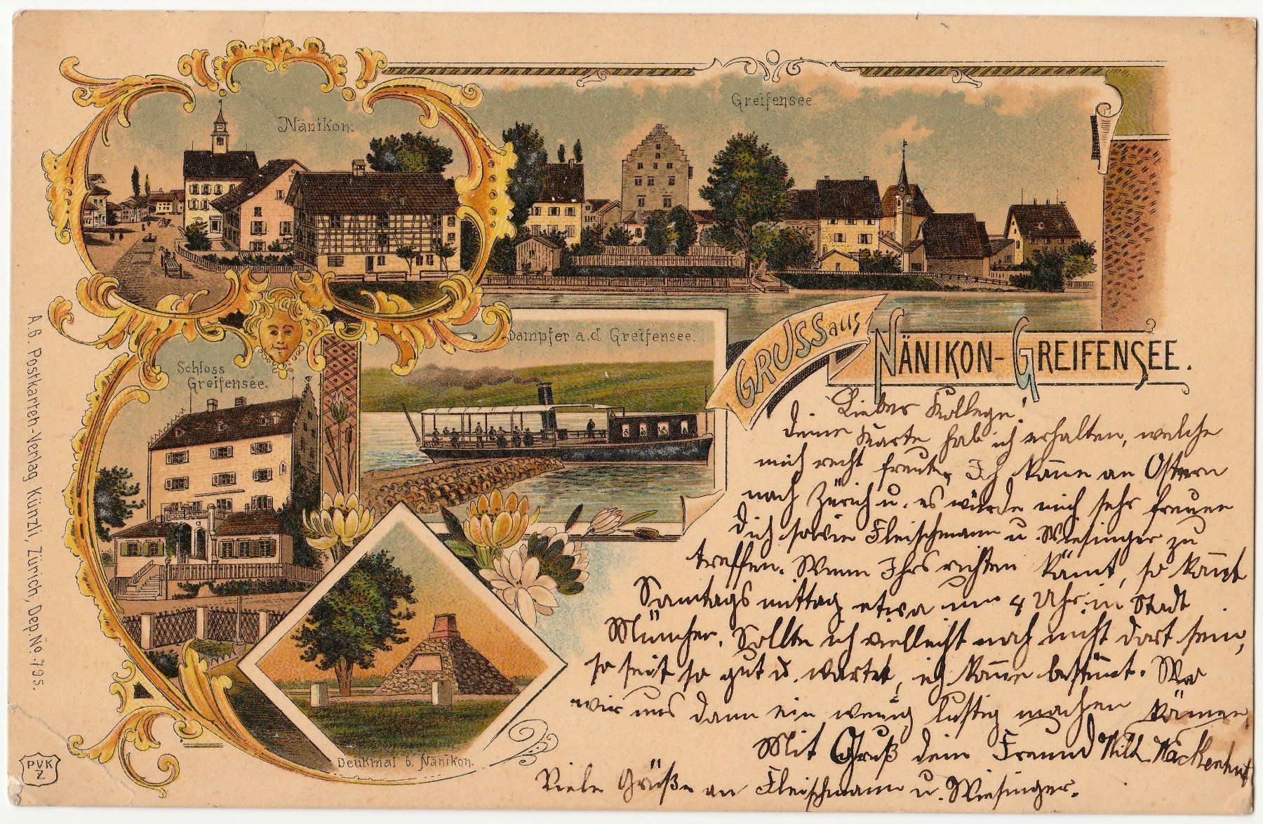 Cartoline postali: Nänikon-Greifensee - (1902) – Usato da Fällanden venduto da Blausegelfliege 2