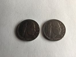 2x20 Ct Münzen, Italien, 1942/43