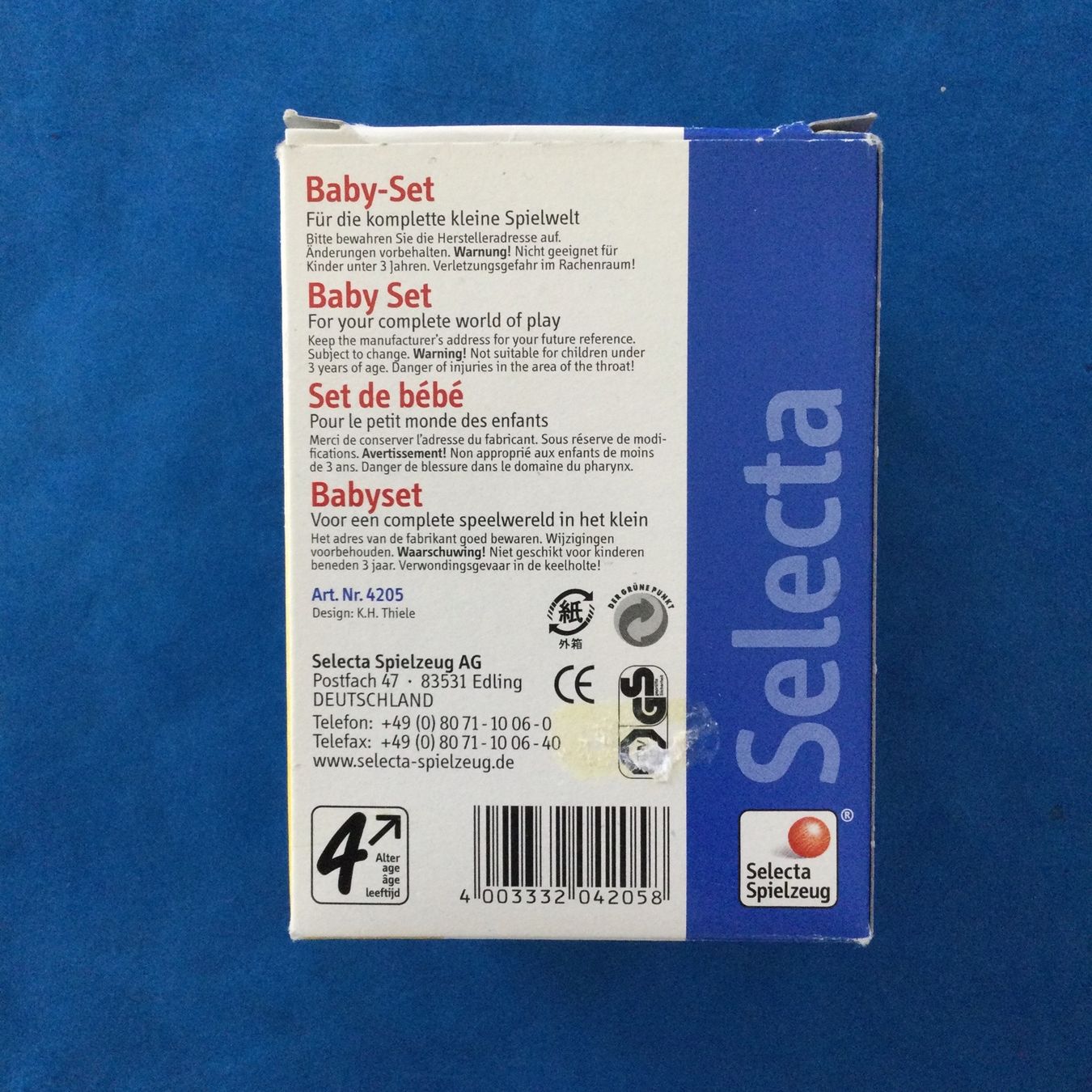 Selecta Case e mobili per bambole: Selecta 4205 Baby-Set /. Set de bébé de Selecta 4205 – Nuovo e nell'imballaggio originale da S. Pietro venduto da pic_mc9g 1
