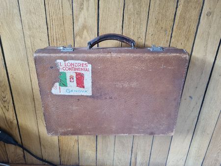 Vintage Lederkoffer - Reisegepäck Au départ Lausanne