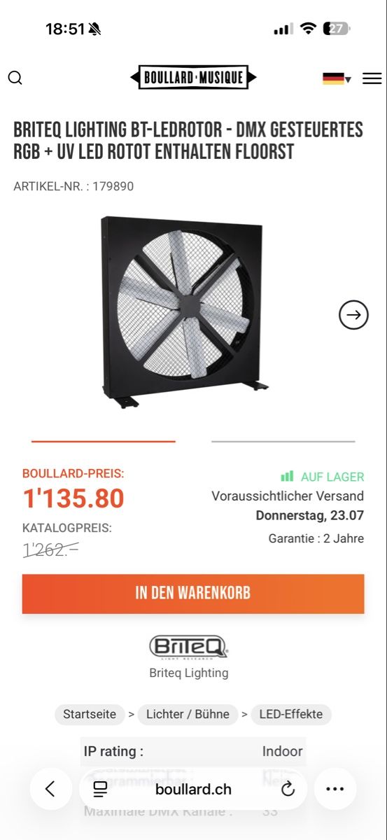 Altri Accessori: BRITEQ LIGHTING BT-LEDRTOR RGB+UV LED ROTOR – Usato da Chur venduto da fashion2kxx 1