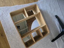 Wandregal Holz mit Spiegel gut erhalten 5 Fächer 55cm