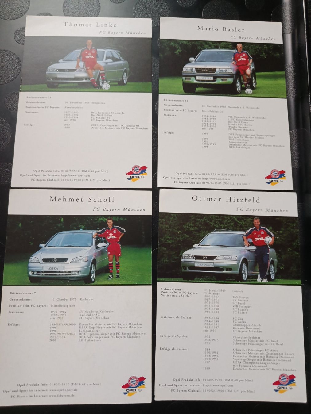 Autogramme: Bayern München - 4 Autogrammkarten – Gebraucht aus Menziken von Artographs 1