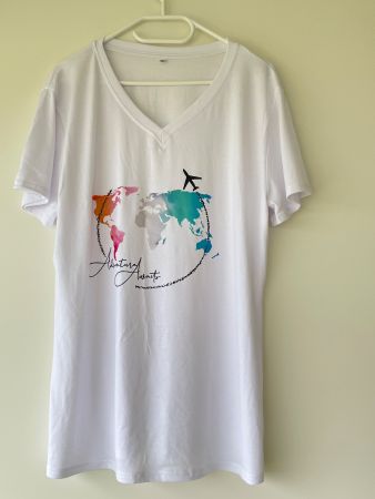 Weisses T-Shirt  Flugzeug, Adventure, Gr. XL