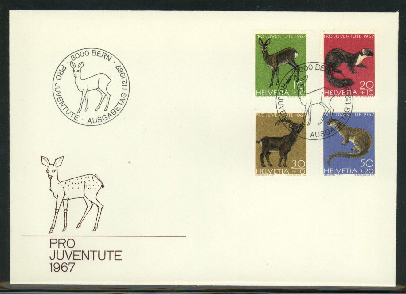 Tutti i francobolli: 1967, FDC, Pro Juventute, (2) – Usato da Willisau venduto da Vollstempel