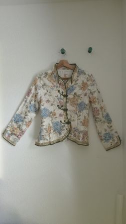 Y2K Chinese Cotton Jacquard Jacket · Olive Frog Closures
