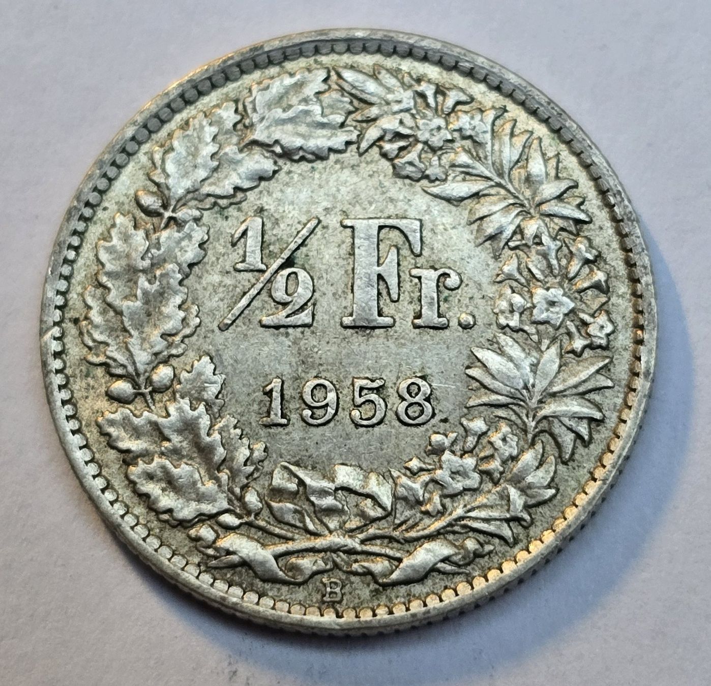 Alle Münzen: 50 Rp. 1958 Silbermünze – Gebraucht aus Hornussen von Corvette-