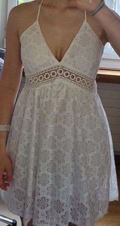 Sommerkleid weiss Spitze Grösse XS / S