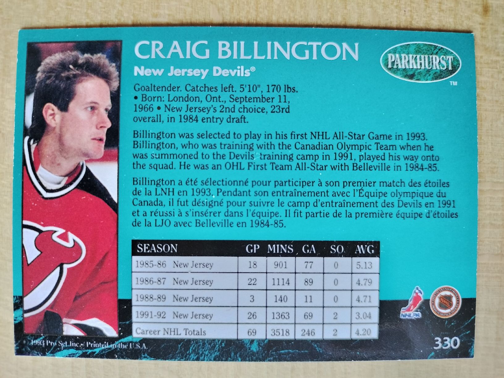 NHL Sammelbilder & Trading cards: NHL Eishockey Spieler Karten 1992 – Gebraucht aus Schwanden Sigrisw von cadieux71 9