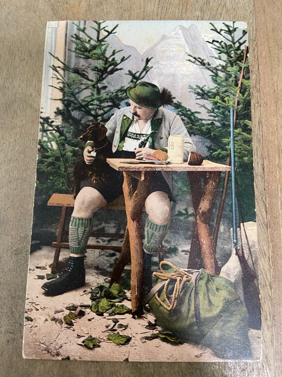 Ansichtskarten: Alte Ansichtskarte Jäger Bayern Dackel 1907 – Gebraucht aus Luzern von waterfront1