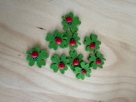 Glücksklee mit Marienkäfer 9 Stk Filz