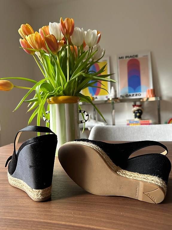 Scarpe da donna: PRADA Wedges 36.5  schwarze Espadrilles mit Keilabsatz – Usato da Zürich venduto da Lola_Link 1