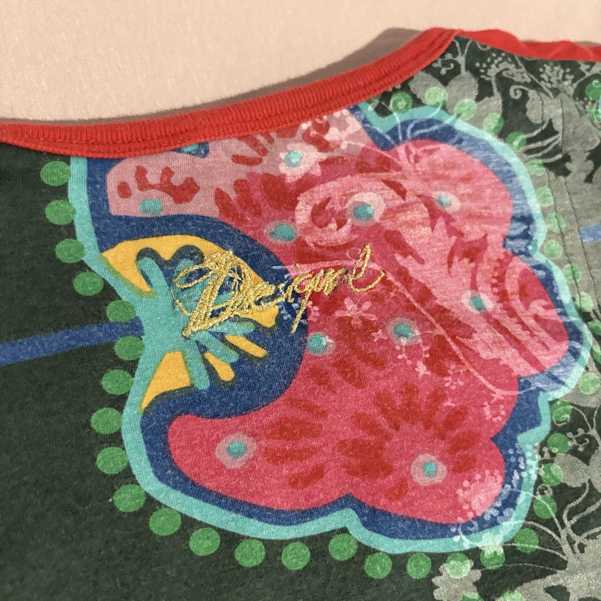 Desigual Tops: Rotes Desigual Top mit Buntem Blümchen Muster – Neu (gemäss Beschreibung) aus Brünisried von Livtsukki2ndHand 6