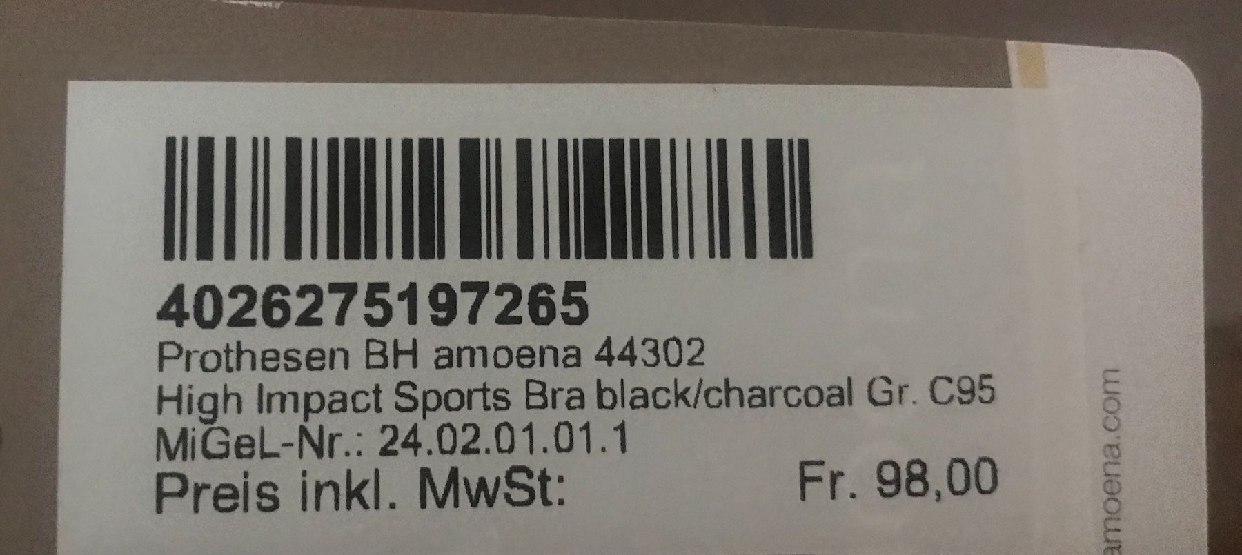 Altra biancheria intima: Power Sport-BH - Schwarz / Grau – Nuovo e nell'imballaggio originale da Glattpark-Opfikon venduto da Anahita-R 2
