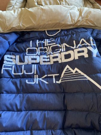 Superdry Fuji Jacke beige mit Kapuze guter Zustand