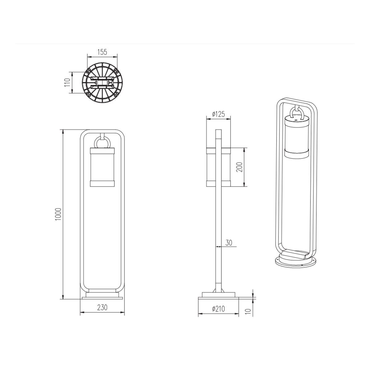 Lampade: Aussen Stehleuchte, Sensor, 100 cm Höhe – Nuovo (secondo la descrizione) da Kreuzlingen venduto da Smart-Light 8
