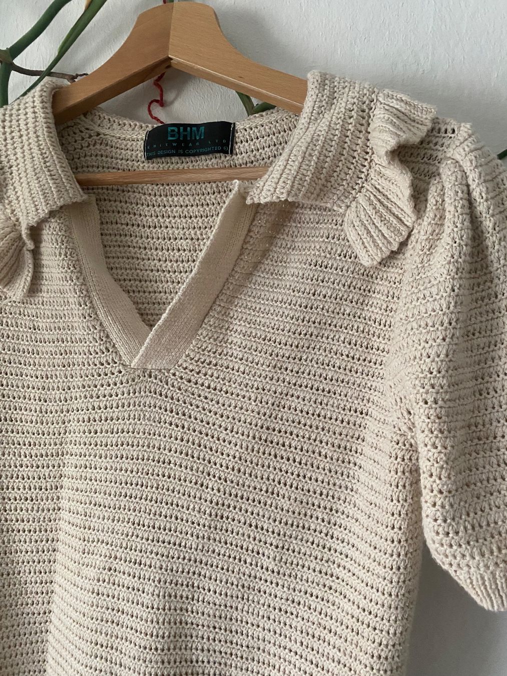Top: Cream Crocheted Top with Collar - Unique Find – Nuovo (secondo la descrizione) da Bern venduto da alexjop 1