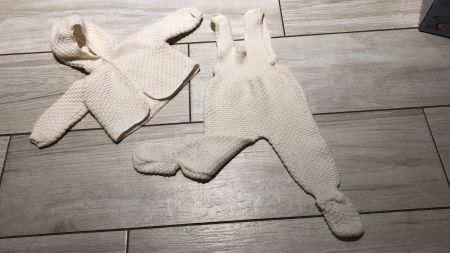 Lammwolle Babyset Gr 56 - 62/68, schön warm