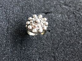 Silberring Kugeldesign ornamentiert guter Zustand