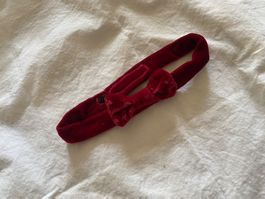Weinrote - Kinder-Samt-Fliege Klettverschluss