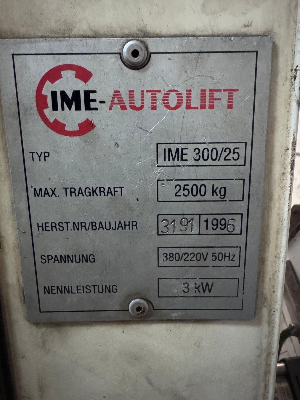 Piattaforme elevatrici & Crick: IME-Autolift 300/25 – Usato da Rohrbach venduto da luk_7wbl 3