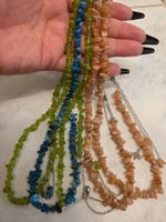 5 Edelstein Halsketten Set