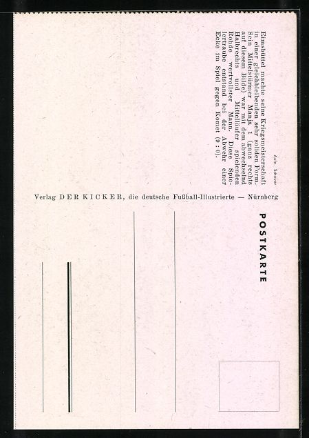 Cartoline postali: Fussball-Spiel Eimsbüttel gegen Komet,  – Usato da Berlin venduto da bartko-reher 1