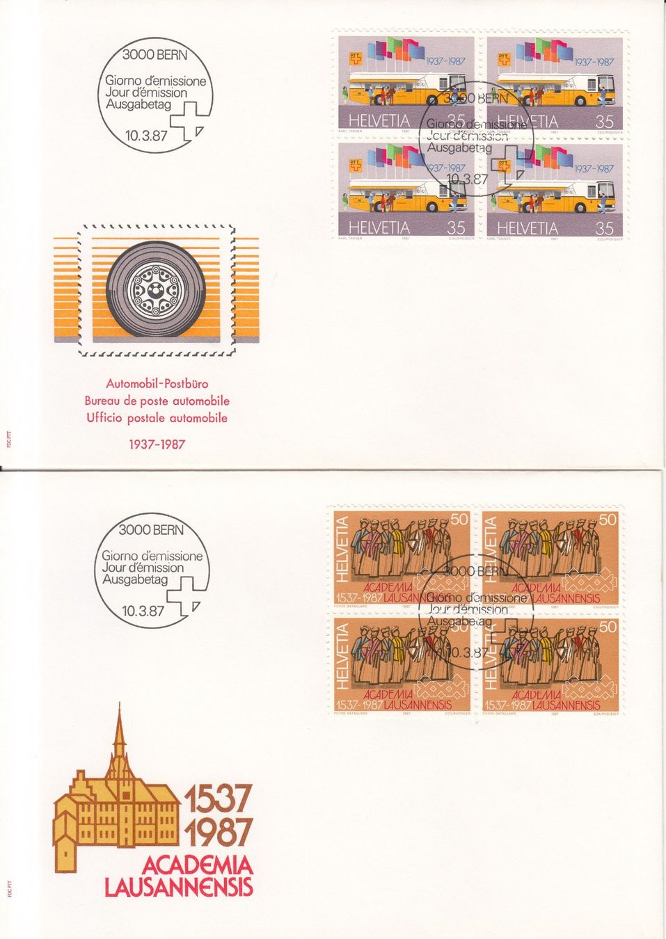 Alle Briefmarken: SBK 743 - 474 im 4er-Block FDC – Gebraucht aus Bürglen TG von StampGraf 1