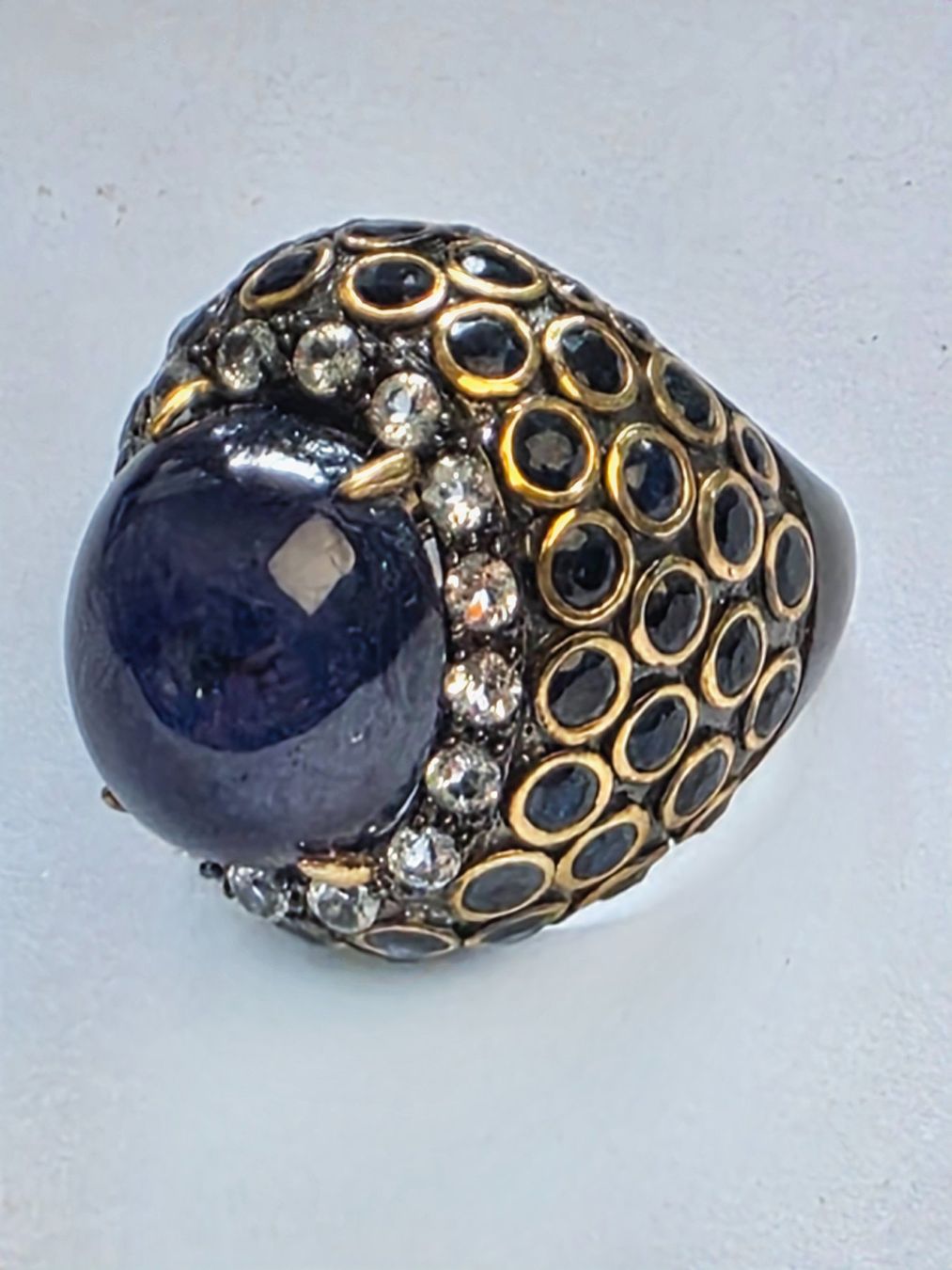 Anelli: Ring mit Saphir und Topas weiss Grösse 60 neu – Nuovo (secondo la descrizione) da Zürich venduto da adriben 9