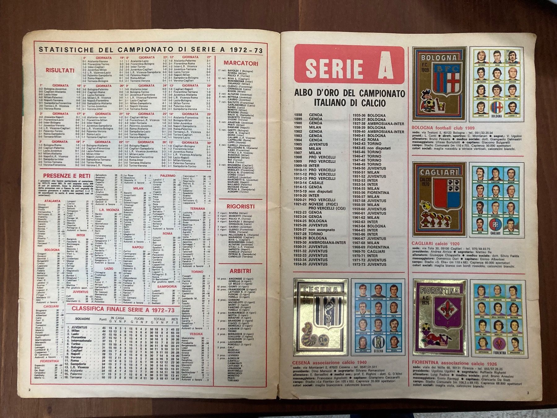 Panini Album: Panini Calciatori 1973 / 74 - Italia – Usato da zürich venduto da papalapa 1
