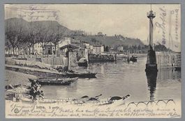 1905, INTRA,IL PORTO, LAVANDAIE, ANIMATA/BELEBT L. MAGGIORE