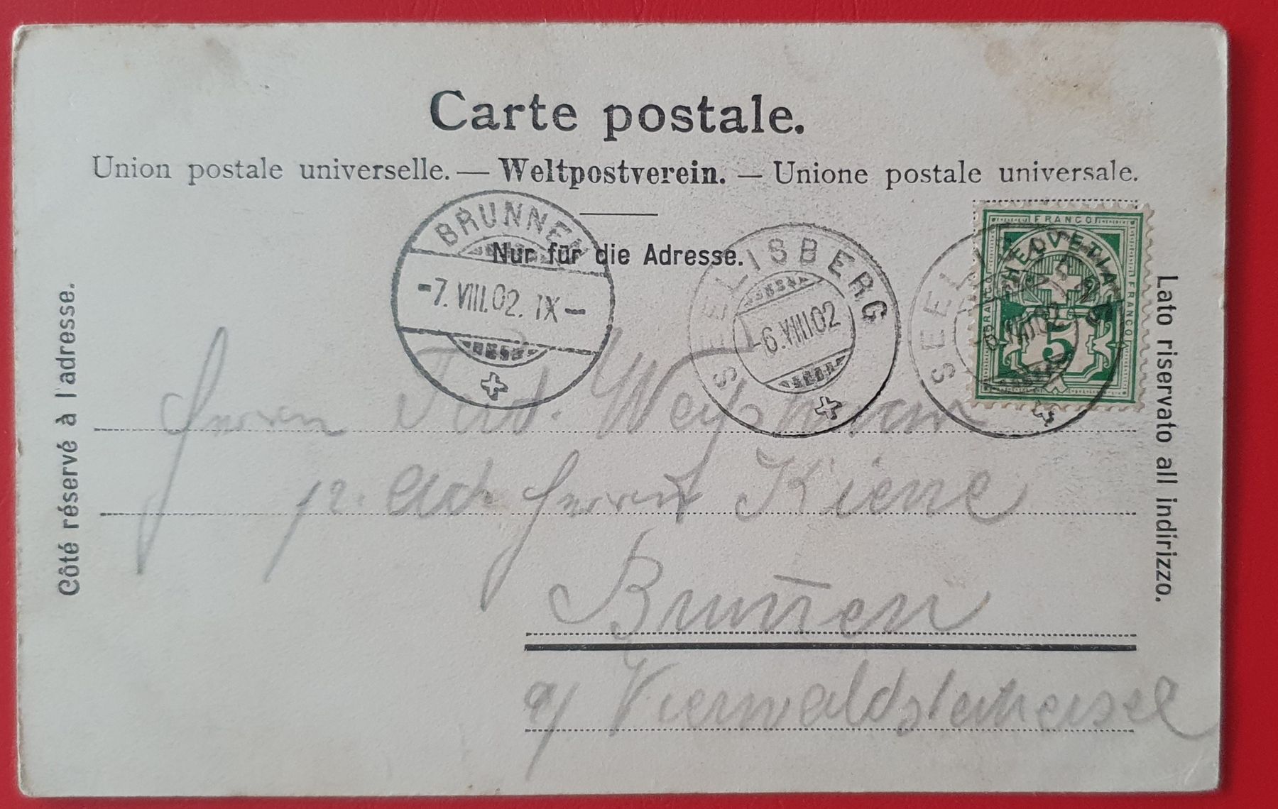 Ansichtskarten: Gruss vom Hotel Sonnenberg-Seelisberg 1902 – Gebraucht aus Kreuzlingen von Rschweiz1 1
