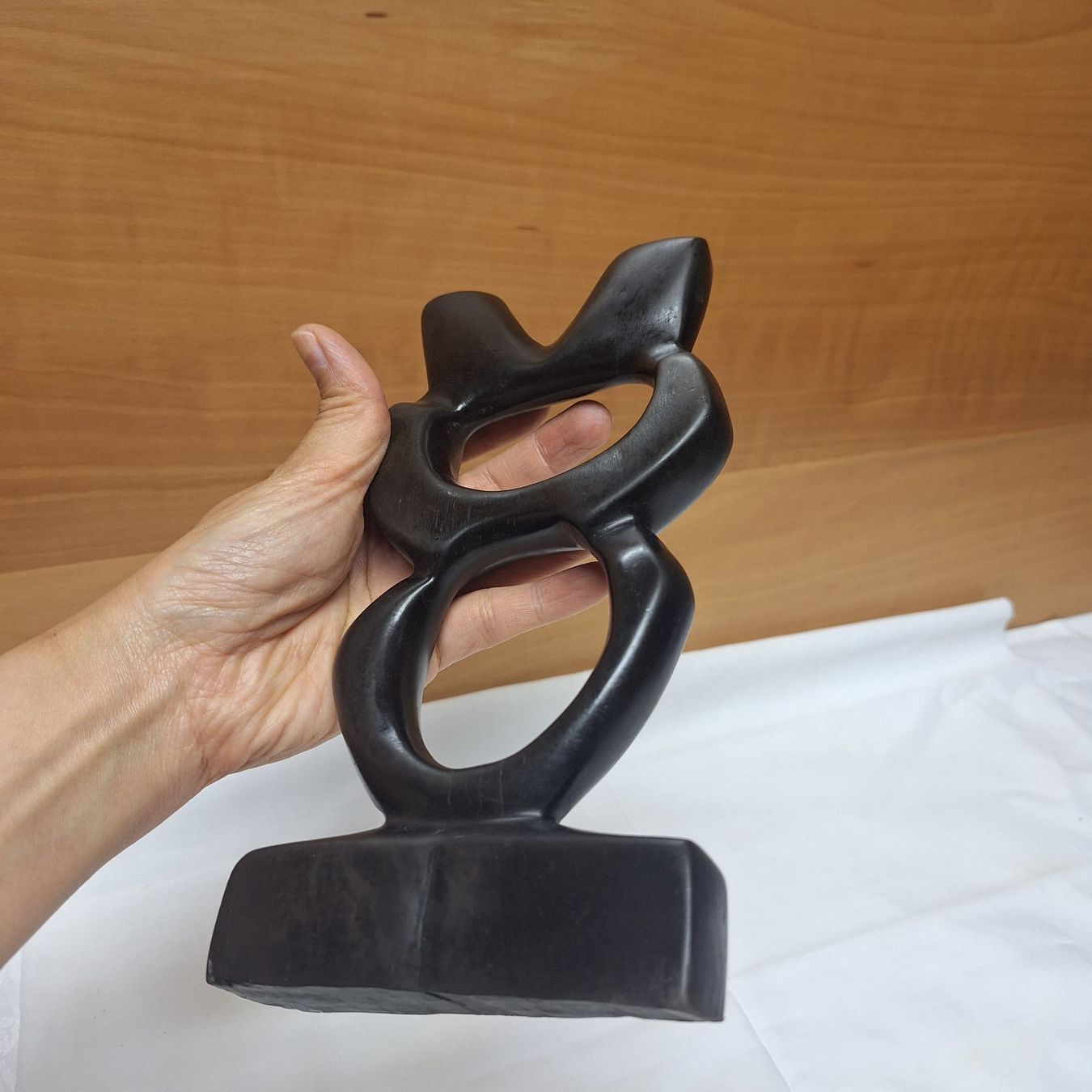 Skulpturen & Statuen: Vintage, kunstvolle Figur Holz, 2 Liebenden oder Eule – Gebraucht aus Winterthur von Goldpipau 8