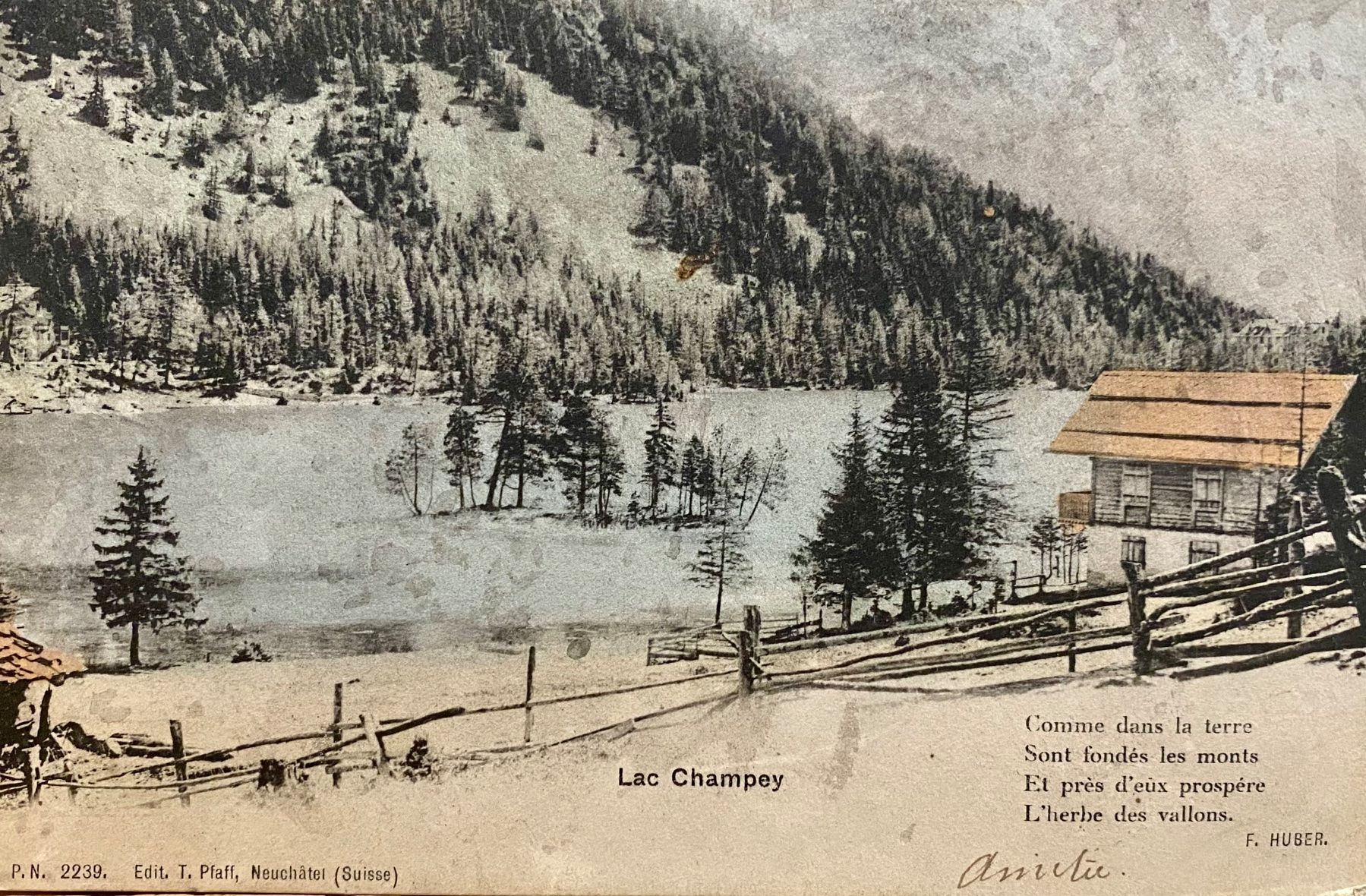 Cartoline postali: Lac Champey - Champex - Natur - Bergsee – Usato da Root venduto da ENGLAND-TREASURES 1