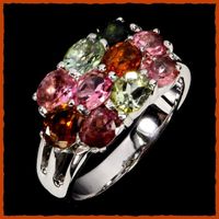 ♛ Turmalin 925 Silberring